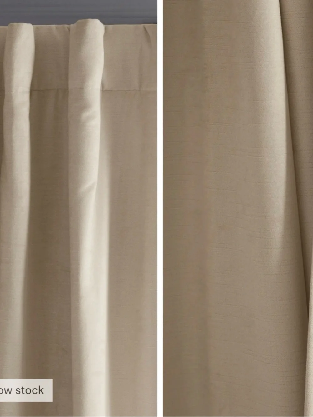 Quince Luxe Luster Velvet Curtain - Champagne 1 panel